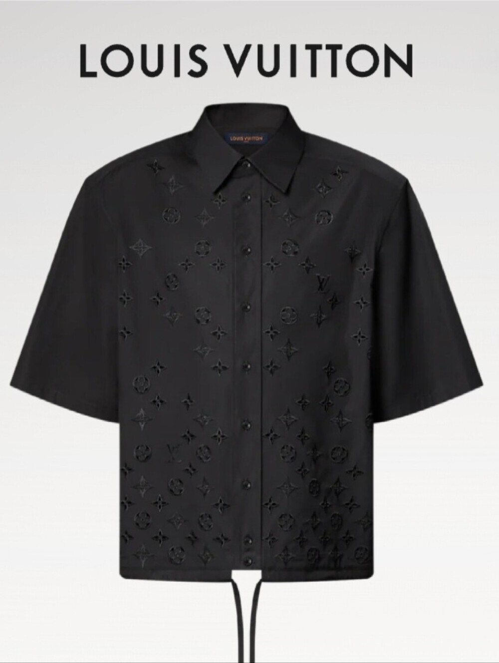 Louis Vuitton Black Monogram Short-Sleeve Shirt, L